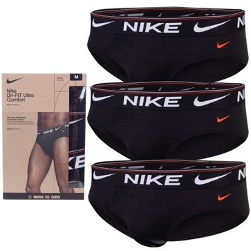 NIKE MAJTKI MĘSKIE SLIPY HIP BRIEF 3PK CZARNE r.M