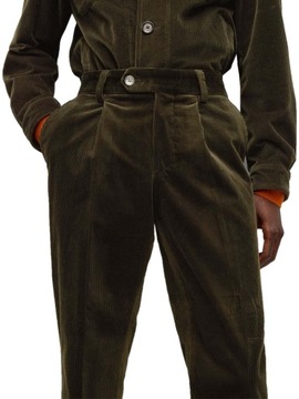 Hugo Boss zielone spodnie męskie ze sztruksu r.46