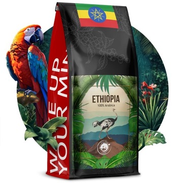 КОФЕ В ЗЕРНАХ ИНДОНЕЗИЯ + ЭФИОПИЯ СВЕЖЕОБЖАРЕННАЯ -100% АРАБИКА - СИНЯЯ КАСАТКА