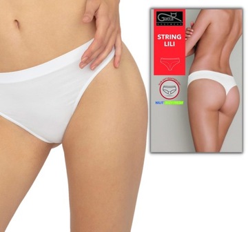 Stringi damskie Gatta klasyczne bezszwowe LILI XL białe