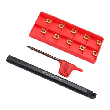 Uchwyt narzędziowy do toczenia Uchwyt do wytaczania prętów + płytki węglikowe + klucz Tokarka CNC