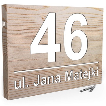 DUŻA TABLICZKA ADRESOWA Numer Domu 40x30 DYSTANSE