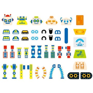 Viga Toys Drewniana Przybijanka Roboty 45 el.