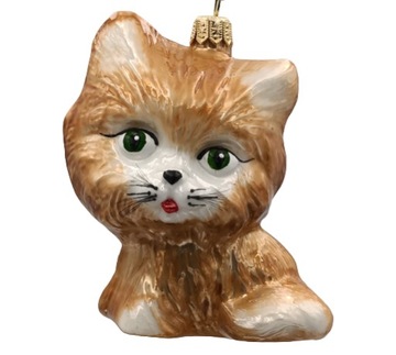BOMBKI CHOINKOWE SZKLANE Kotek 10cm