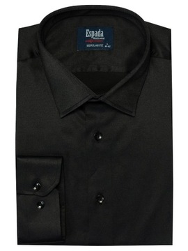 Duża elegancka koszula męska gładka czarna 51/52