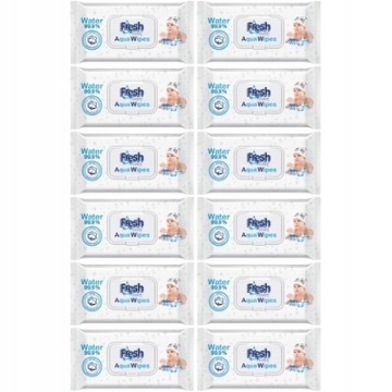Влажные салфетки Aqua Fresh 12 упаковок + БЕСПЛАТНЫЕ САЛФЕТКИ От ПЯТЕН
