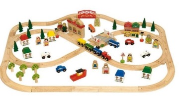 BIGJIGS TOYS KOLEJKA DREWNIANA MIASTECZKO BJT015