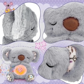 SZUMIĄCY KOALA MIŚ ODDYCHAJĄCA PRZYTULANKA MASKOTKA SZUMIĄCA USPOKAJACZ