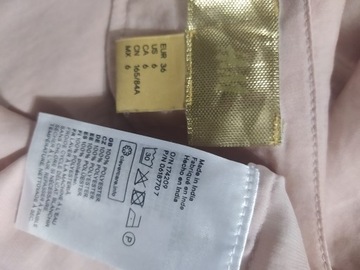 H&M długa sukienka nude z szarfą na boku 36