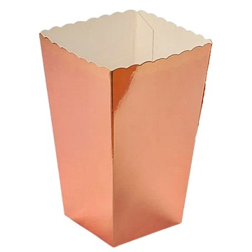 PUDEŁKA NA POPCORN przekąski rose gold 6SZT