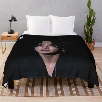 KOC JUNGKOOK flanelowy pluszowy druk Super miękki rzut e na pościel Home
