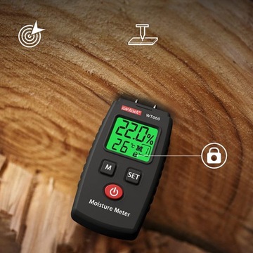 Cyfrowy miernik wilgotności typu pin, detektor wycieków wody tester wilgoci