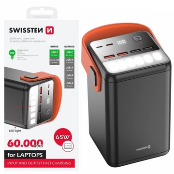 Powerbank SWISSTEN 60000 mAh do laptopa smartfona