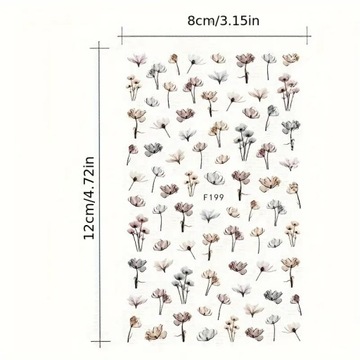 САМОКЛЕЯЩИЕСЯ НАКЛЕЙКИ ДЛЯ НОГТЕЙ Наклейка «ПАСТЕЛЬНЫЕ ЦВЕТЫ» F199