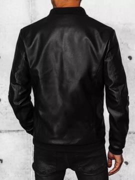 КУРТКА МУЖСКАЯ ЧЕРНАЯ КОЖАНАЯ tx4331 - XXL