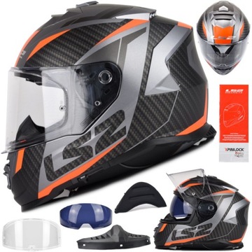 KASK MOTOCYKLOWY LS2 FF800 STORM II RACER + PINLOCK + BLENDA ECER 22.06