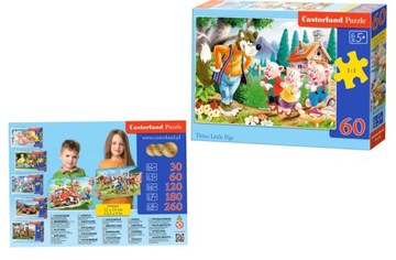 Пазл 60 деталей. Три поросенка