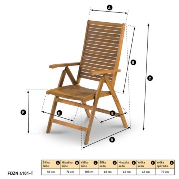 Деревянный садовый стул, подлокотник, регулируемая спинка