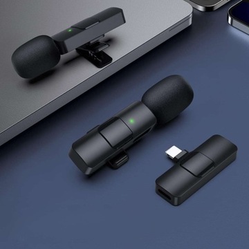 2 беспроводных петличных микрофона USB-C типа C для Android iOS для планшетов
