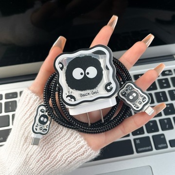 ZABEZPIECZAJACA OSŁONA NA ŁADOWARKĘ I KABEL DO TELEFONU ZESTAW DO IPHONE