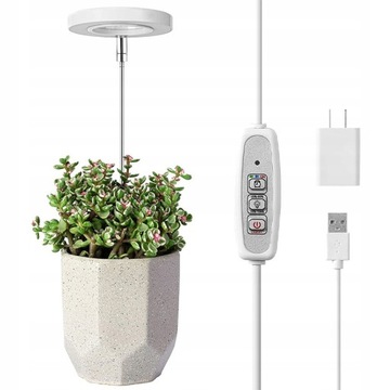 Lampa Roślinna Led Pełne Spektrum USB 6W 2/4/8H