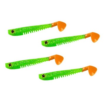 de-4Pcs Красочные мягкие аксессуары для рыбалки Искусственный червь Зеленый