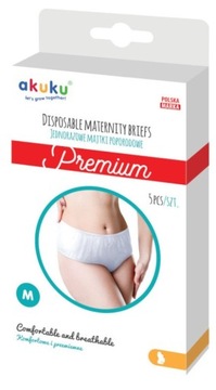 AKUKU Majtki POPORODOWE Jednorazowe PREMIUM M x5
