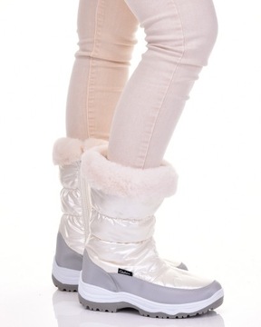 ВЫСОКИЕ СНЕЖНЫЕ БОТИНКИ ЖЕНСКИЕ УТЕПЛЕННЫЕ ЗИМНИЕ БОТИНКИ НА МЕХЕ БЕЛЫЕ