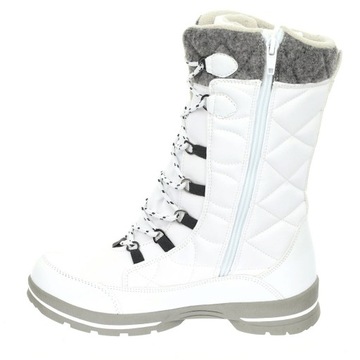 Białe wysokie śniegowce damskie American Club buty na śnieg ROZ. 41
