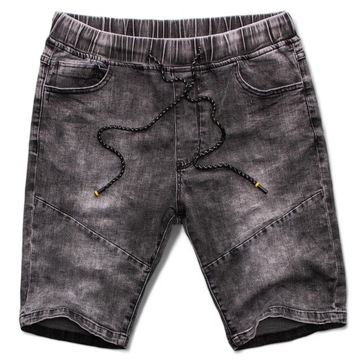 Męskie spodenki jeansowe krótkie spodnie pas z gumką XL