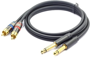 КАБЕЛЬ 2X БОЛЬШОЙ РАЗЪЕМ 6,3 ММ СТЕРЕО 2X RCA 3M