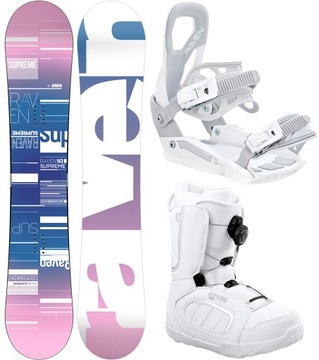 Zestaw Snowboard RAVEN Supreme White 150cm+ wiązania S230 + buty Pearl Atop
