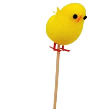 6x ВЕЛЮРОВЫЙ ЦЫПЛЕНОК НА ПИКУ Пасхальный цыпленок для корзины 6 шт
