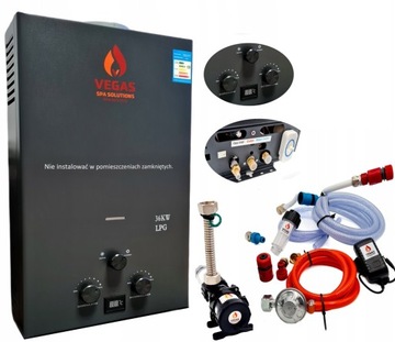 PODGRZEWACZ POMPA WODY PRZEPŁYWOWY PIEC GAZ LPG JACUZZI BALIA ZESTAW