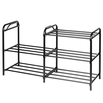 Półka Szafka na buty PÓŁKA DWUPOZIOMWA 88x48x30cm czarny Regał