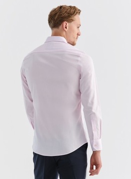 Bawełniana koszula męska różowa Slim Fit Basic PAKO LORENTE 40/188-194