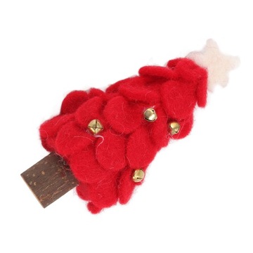 Елочка из шерстяного фетра. Деревянные небольшие украшения.