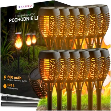 LAMPA SOLARNA Ogrodowa LAMPKI LED DO OGRODU WBIJANE POCHODNIA PŁOMIEŃ 52cm