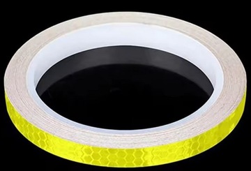 ЛЕНТА СВЕТООТРАЖАЮЩАЯ САМОКЛЕЯЩАЯСЯ ПРЕДУПРЕЖДАЮЩАЯ ДЛЯ ВЕЛОСИПЕДОВ, СКУТЕРА, ЖЕЛТАЯ, 8М