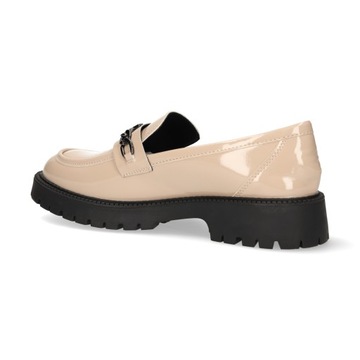 ЛОФЕРЫ ЖЕНСКИЕ VINCEZA НА ПЛОСКОМ КАБЛУКЕ С ДЕКОРАЦИЕЙ, БЕЖЕВЫЕ, ОКРАШЕННЫЕ 38