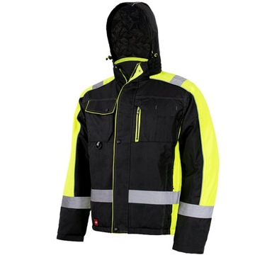 KURTKA ROBOCZA ZIMOWA ostrzegawcza OCIEPLANA ODBLASKOWA