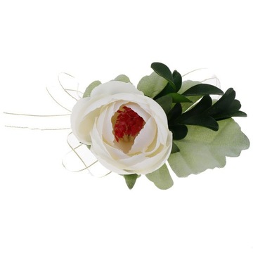 ch-Wrist Corsage Hand Flower Stretchy Bracelet White