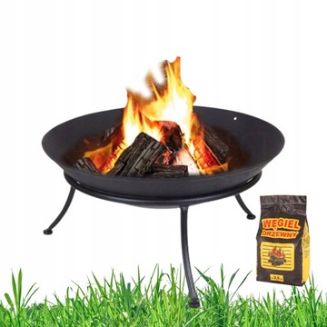 DUŻE PALENISKO OGRODOWE GRILL ŻELIWNE TRÓJNÓG 60CM