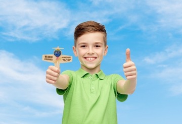 SAMOLOT NA LIZAKA PREZENT NA DZIEŃ CHŁOPAKA W KLASIE SZKOLE PRACY UPOMINEK
