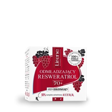 Lirene ODMŁADZAJĄCY RESWERATROL Krem odbudowujący 70+ 50 ml