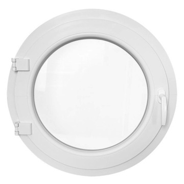 Okno okrągłe 700 ROZWIERNE LEWE białe PCV Veka 70