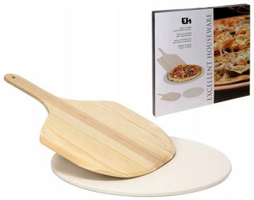 KAMIEŃ DO PIECZENIA PIZZY CHLEBA STOJAK ŁOPATA DESKA PIZZA