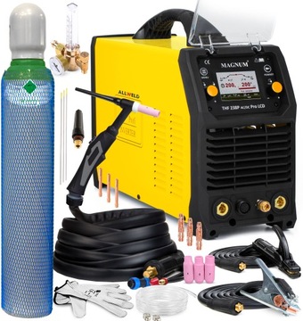 PÓŁAUTOMAT SPAWALNICZY MAGNUM THF 238 PRO LCD TIG AC/DC MMA PULS 5-200A HF