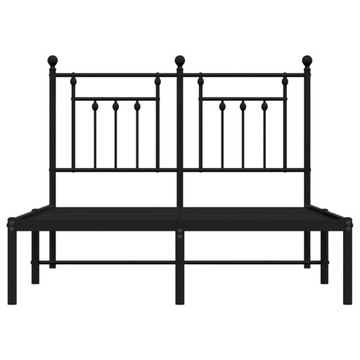 Металлический каркас кровати с изголовьем, черный, 120х190 см