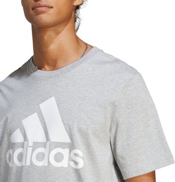 KOSZULKA MĘSKA ADIDAS ESSENTIALS SINGLE JERSEY 3-STRIPES TEE SZARA r M